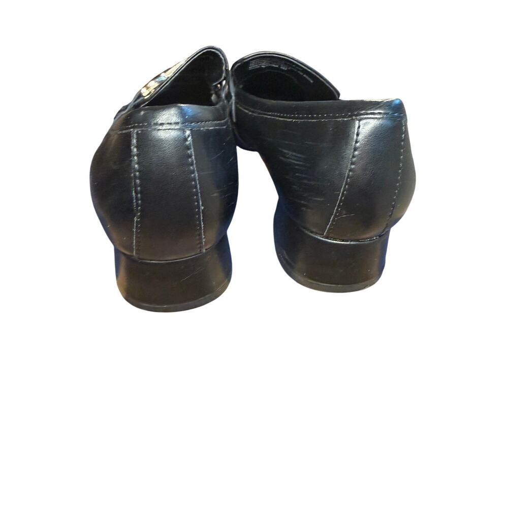 Steve Madden Hartlyn Black Leather Horsebit Loafers | Size 8.5 M | Gold Bit - Picture 5 of 7